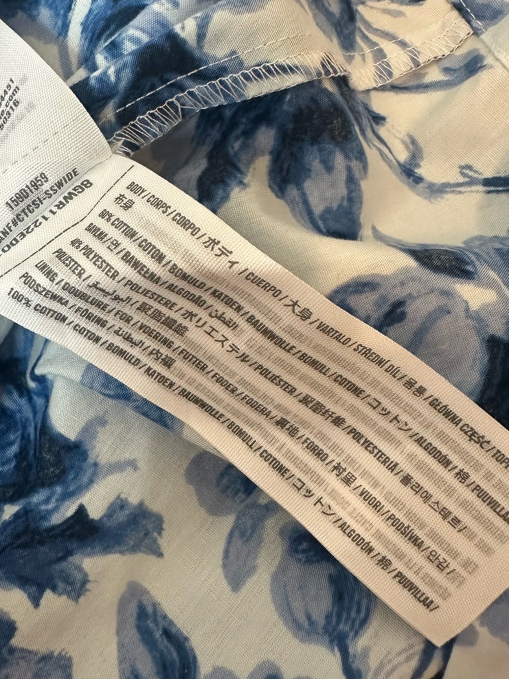 Abercrombie & Fitch A&F Cinch Front Poplin Blue Floral Mini Dress Size MT Medium - Picture 7 of 9